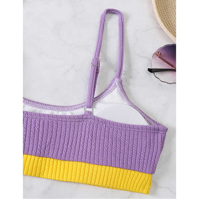 Purple Splice Yellow 2 Piece Bikini Set TQK610268-8