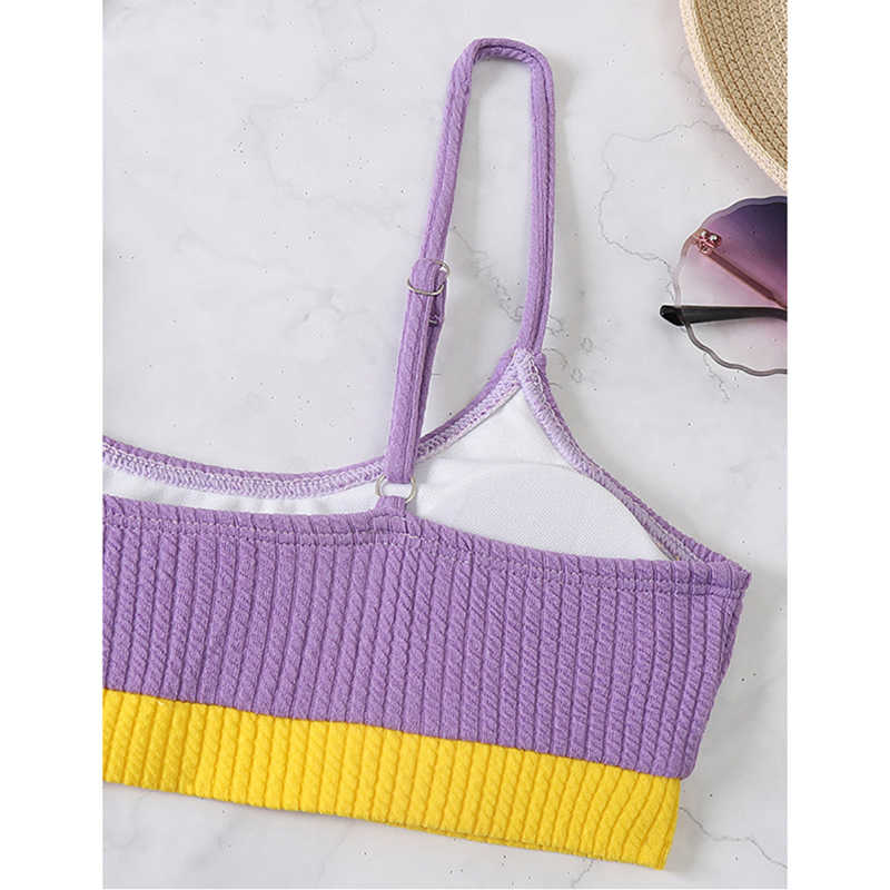 Purple Splice Yellow 2 Piece Bikini Set TQK610268-8