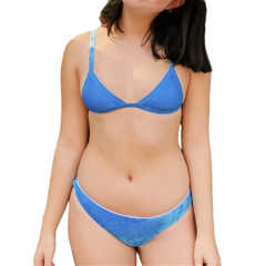Blue Tie Dye Discoloration Bikini Set TQK610176-5