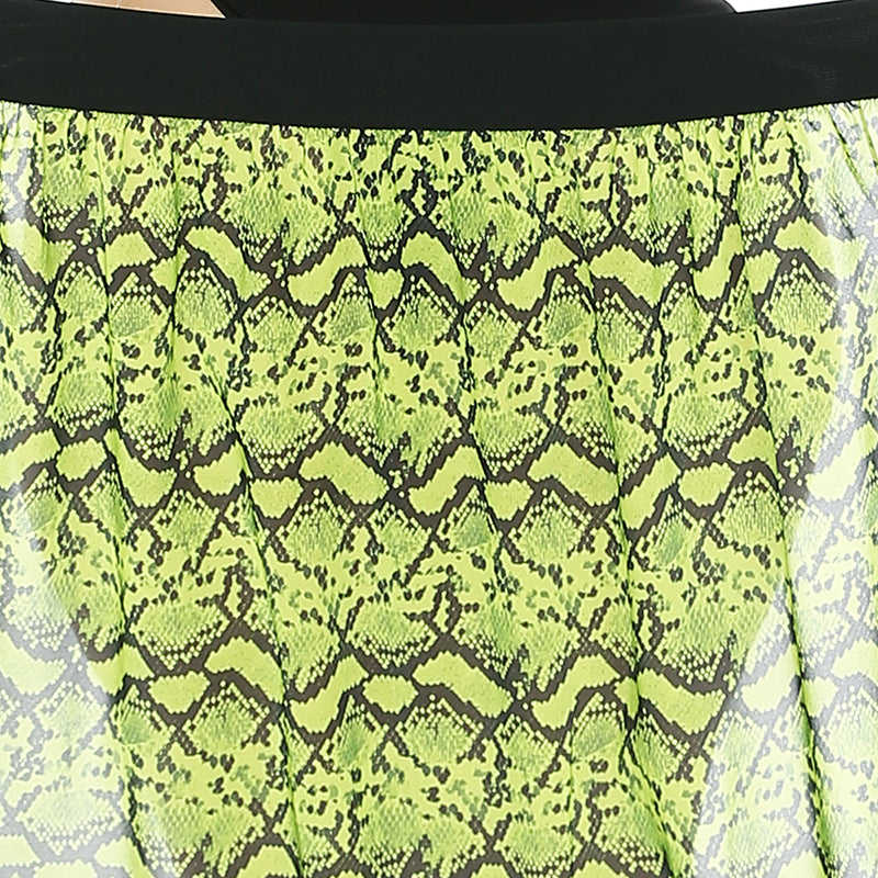 Green Snake Print Chiffon Beach Skirt TQK650051-9