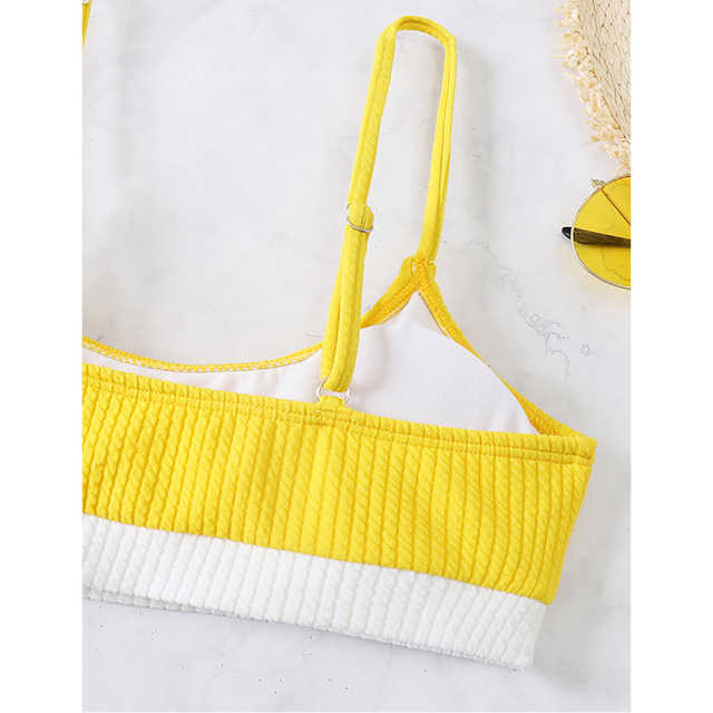 Yellow Splice Yellow 2 Piece Bikini Set TQK610268-7