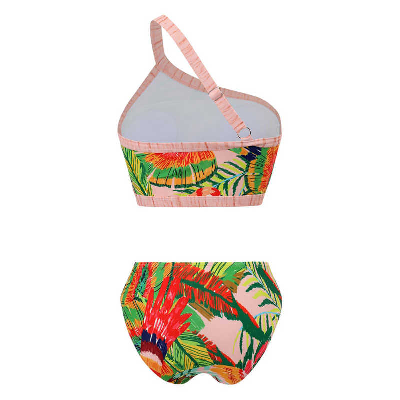 Mandarin Duck Print One Shoulder Bikini Set TQX610022-10