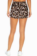 Leopard Mesh Cutout Patchwork Swim Shorts LC472303-20