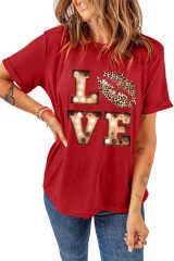 Red Valentine's LOVE Graphic Tee LC25219637-103