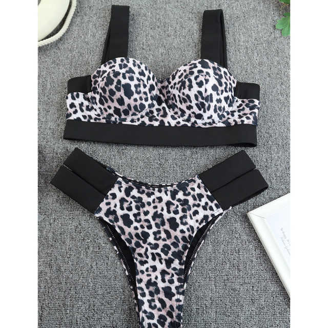 Leopard Contrast Push-up Bikini Set TQK610232-20