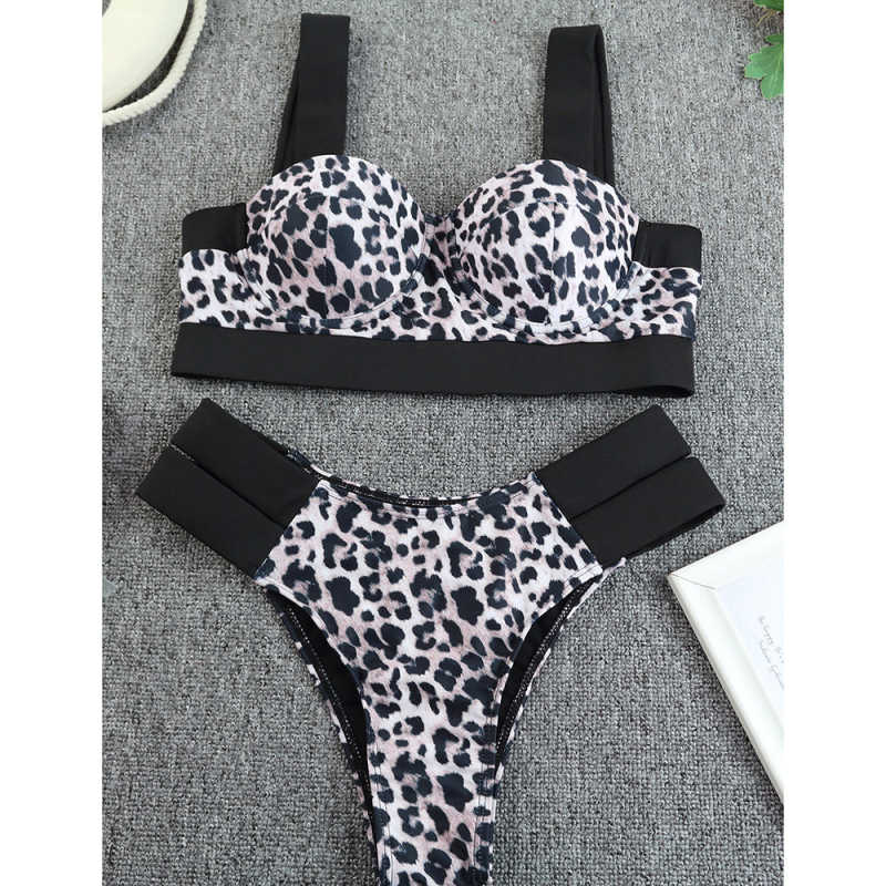 Leopard Contrast Push-up Bikini Set TQK610232-20