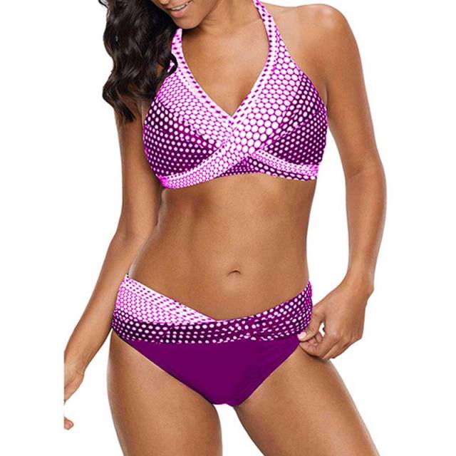 Purple Push-up Halter Bikini Set TQK610112-8
