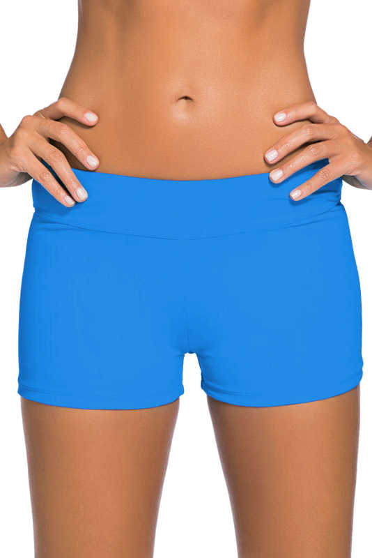 Blue Wide Waistband Swimsuit Bottom Shorts LC41946-105