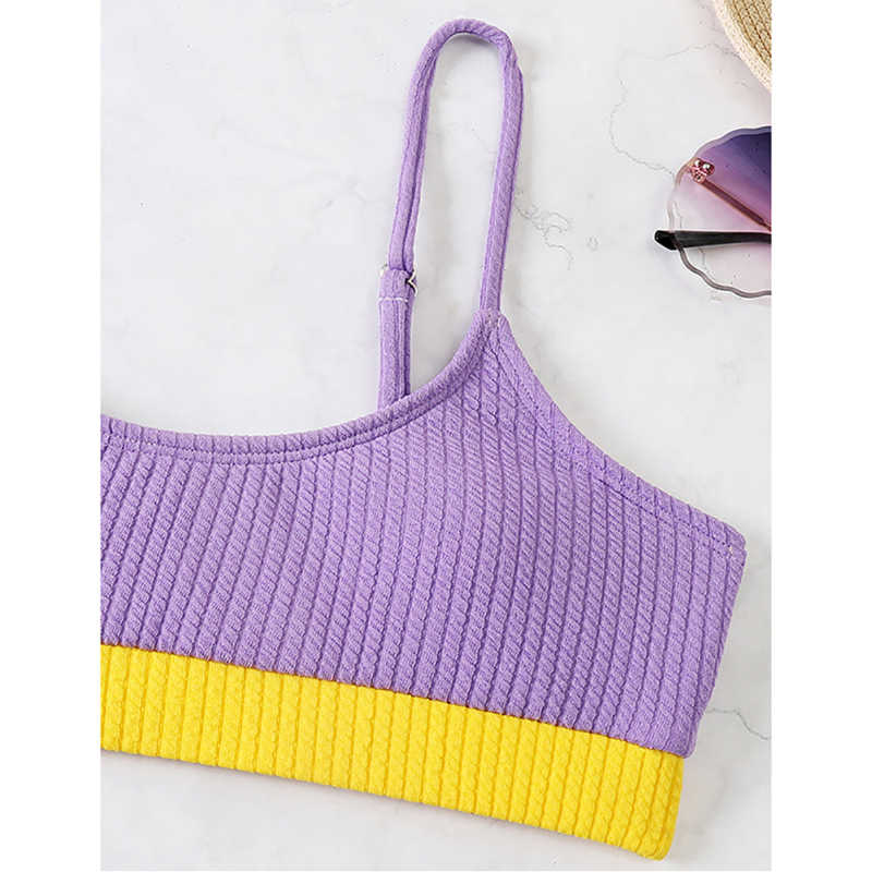 Purple Splice Yellow 2 Piece Bikini Set TQK610268-8