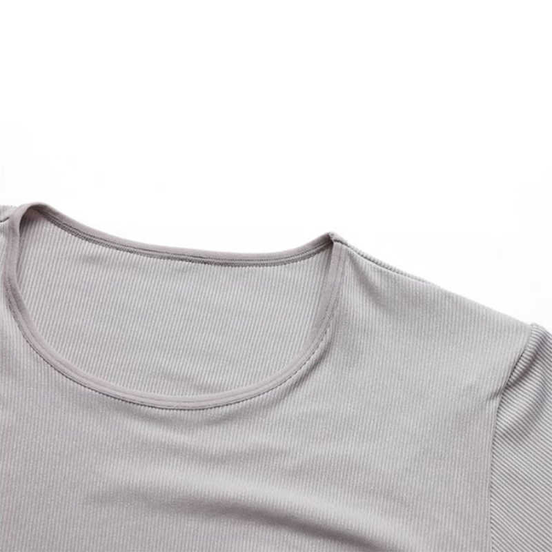Light Gray Ribbed Round Neck Short Sleeve Bodysuit TQK550248-25
