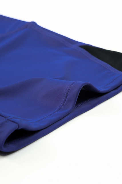 Blue Mesh Cutout Patchwork Swim Shorts LC472303-5