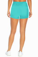 Green Mesh Cutout Patchwork Swim Shorts LC472303-9