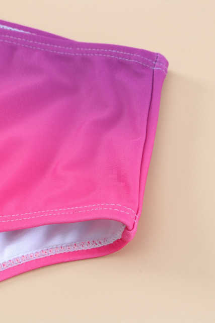 Purple Gradient Color Knotted V Neck Bikini Swimsuit LC433012-8