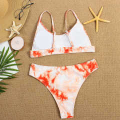 Orange Two-piece Tie Dye Bikini TQK610175-14