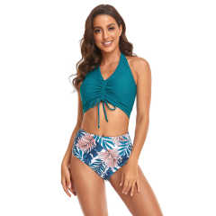 Blue Smock Printed Bikini Swimwear TQK610300-5