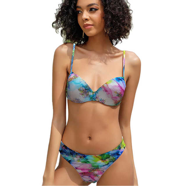 Multicolor Printed 2pcs Bikini Set TQK610236-29