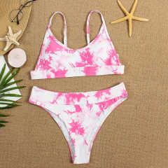 Pink Two-piece Tie Dye Bikini TQK610175-10