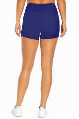 Blue Mesh Cutout Patchwork Swim Shorts LC472303-5