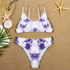 Purple Two-piece Tie Dye Bikini TQK610175-8