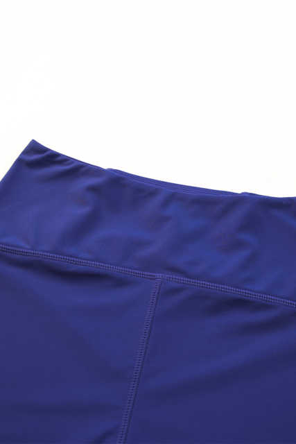 Blue Mesh Cutout Patchwork Swim Shorts LC472303-5