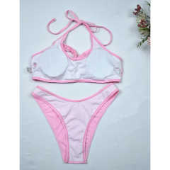 Pink Fringed Halter Two Pieces Bikini Set TQX610012-10