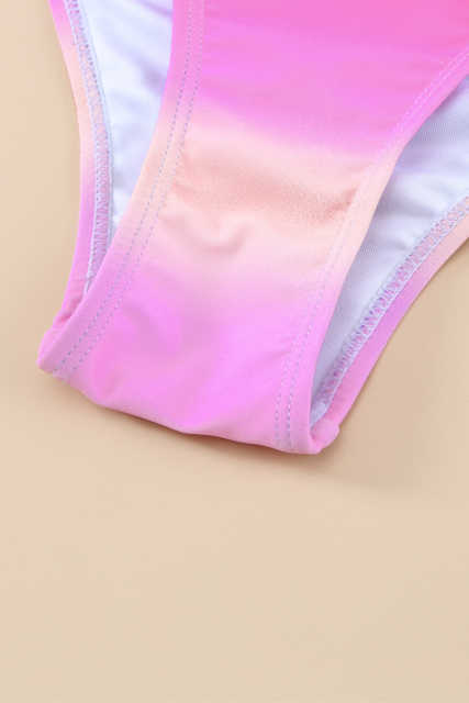 Purple Gradient Color Knotted V Neck Bikini Swimsuit LC433012-8