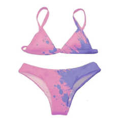 Light Purple Tie Dye Discoloration Bikini Set TQK610176-38