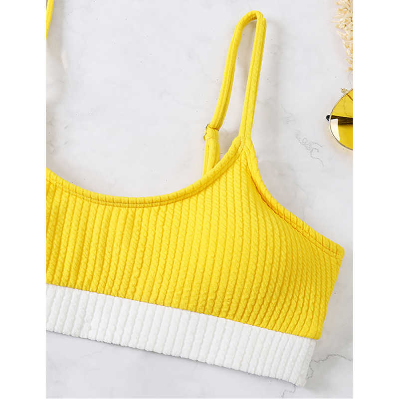 Yellow Splice Yellow 2 Piece Bikini Set TQK610268-7