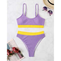 Purple Splice Yellow 2 Piece Bikini Set TQK610268-8