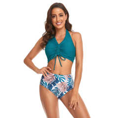 Blue Smock Printed Bikini Swimwear TQK610300-5