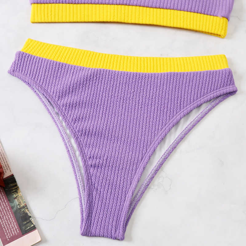 Purple Splice Yellow 2 Piece Bikini Set TQK610268-8