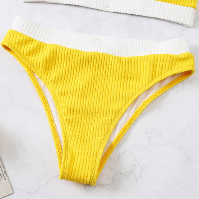 Yellow Splice Yellow 2 Piece Bikini Set TQK610268-7