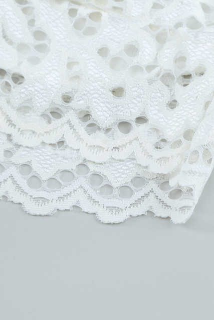 White Chunky Lace Bralette LC253553-1