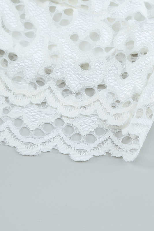 White Chunky Lace Bralette LC253553-1