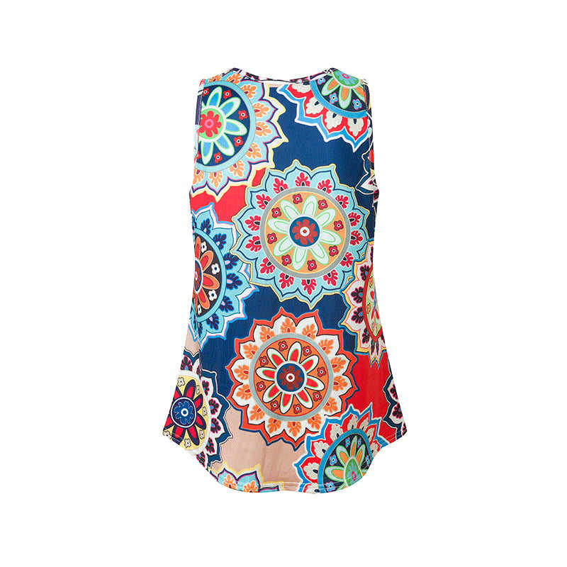 Yellow Bohemian Print Tank Top GJZ0054-7