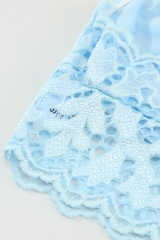 Blue Chunky Lace Bralette Crop Top LC253553-5