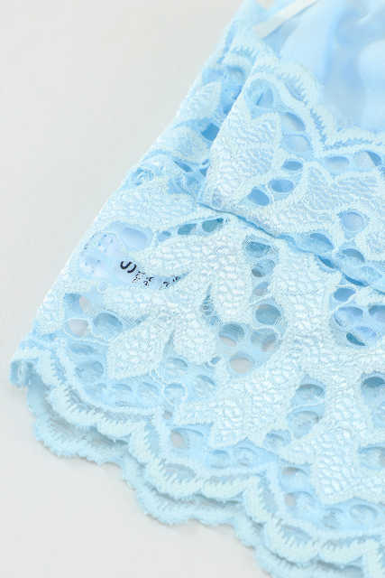 Blue Chunky Lace Bralette Crop Top LC253553-5