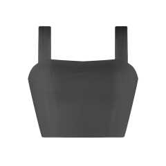 Dark Gray Slim Fit Crop Vest Top TQK250176-26