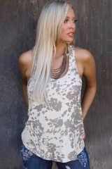 Cow Print Racerback Tank Top LC2565091-16