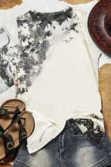 Multicolor Blank Apparel- Bleached Tie-dye Sleeveless Top LC2568922-22