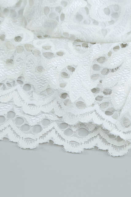 White Chunky Lace Bralette LC253553-1