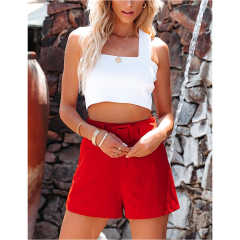 White Slim Fit Crop Vest Top TQK250176-1