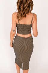 Spaghetti Straps Striped Print Crop Top LC2565682-17