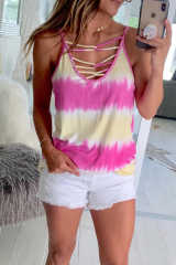 Rose Tie Dye Criss-Cross Camisole LC256114-6