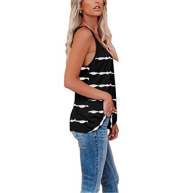 Black Stripes Adjustable Straps Tank TQK250139-2
