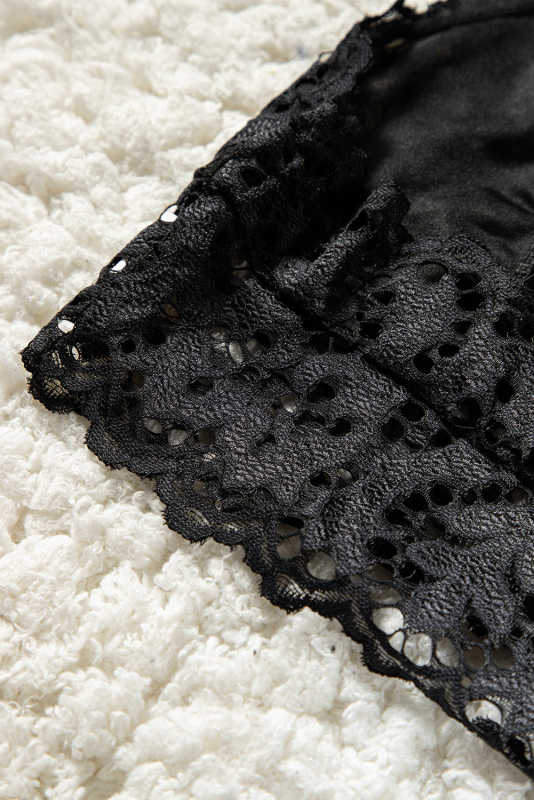 Black Chunky Lace Bralette LC253553-2