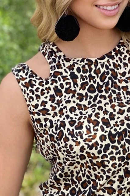 Sequin Pocket Leopard Tank LC256085-20