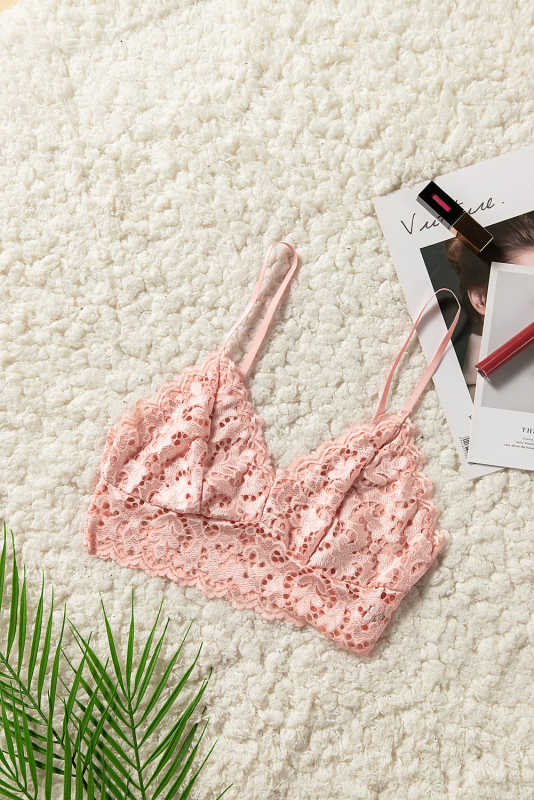 Pink Chunky Lace Bralette LC253553-10