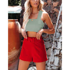 Light Green Slim Fit Crop Vest Top TQK250176-28