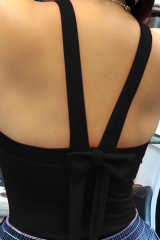 Black Thick Strap Backless Bowknot Tank Top LC256272-2